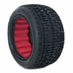 AKA PRODUCTS, INC. 1/10 Rebar Rear Tires, Super Soft with Red Inserts (2): Buggy