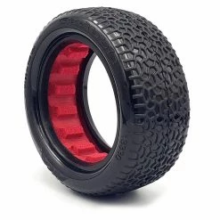 AKA PRODUCTS, INC. 1/10 Scribble Front 4WD 2.2 Tires, Super Soft with Red Inserts (2): Buggy