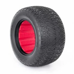 AKA PRODUCTS, INC. 1/10 Chain Link Tires, Super Soft Long Wear, Red Inserts (2): Stadium Truck