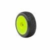 AKA PRODUCTS, INC. 1/8 Impact Medium Long Wear Pre-Mounted Tires, Yellow EVO Wheels (2): Buggy