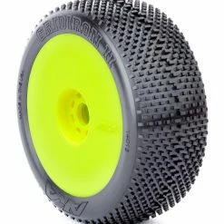AKA PRODUCTS, INC. 1/8 Gridiron II Super Soft Long Wear Pre-Mounted Tires, Yellow EVO Wheels (2): Buggy
