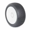 AKA PRODUCTS, INC. 1/8 Typo Clay Pre-Mounted Tires, White EVO Wheels (2): Buggy