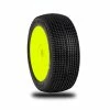 AKA PRODUCTS, INC. 1/8 Double Down Soft Long Wear Pre-Mounted Tires, Yellow EVO Wheels (2): Buggy