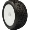 AKA PRODUCTS, INC. 1/8 EVO Scribble Ultra Soft Pre-Mounted Tires, White Wheels (2): Truggy