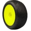AKA PRODUCTS, INC. 1/8 EVO Scribble Ultra Soft Pre-Mounted Tires, Yellow Wheels (2): Truggy