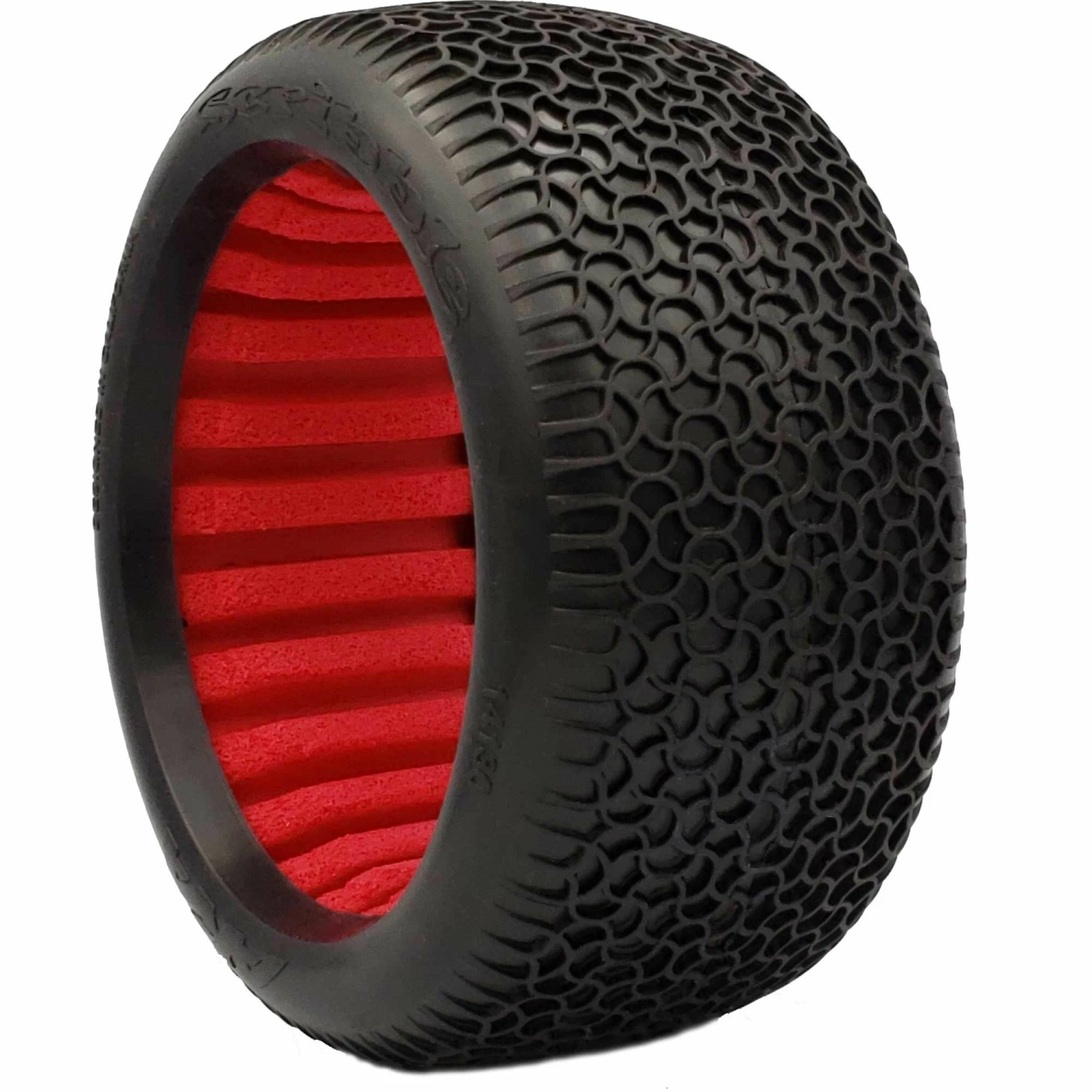 AKA PRODUCTS, INC. 1/8 EVO Scribble Soft Long Wear Tires, Red Inserts (2): Truggy 1 AKA PRODUCTS, INC. 1/8 EVO Scribble Soft Long Wear Tires, Red Inserts (2): Truggy