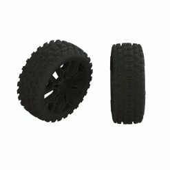 ARRMA 1/8 2HO Front/Rear 3.3 Pre-Mounted Tires, 17mm Hex, Black (2)