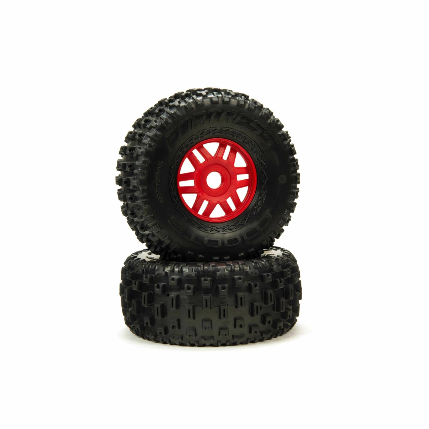ARRMA 1/8 dBoots Fortress Front/Rear 2.4/3.3 Pre-Mounted Tires, 17mm Hex, Red (2) 1 ARRMA 1/8 dBoots Fortress Front/Rear 2.4/3.3 Pre-Mounted Tires, 17mm Hex, Red (2)
