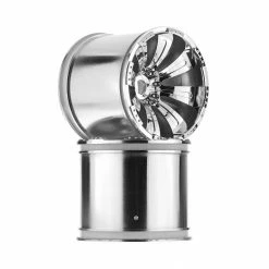 Axial 1/6-1/8 8-Spoke Oversize Wheels, 17 & 14mm Hex, Chrome (2)