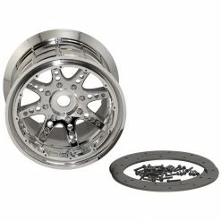 Axial 1/8 Oversize 8-Spoke 3.8 Beadlock Wheels, 17mm Hex, Chrome (2)