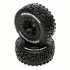 Duratrax SpeedTreads Breakaway SC Front Black Mounted (2): Traxxas Slash/Rustler, ECX 4X4