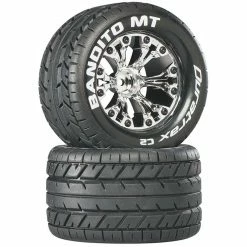 Duratrax Bandito MT 2.8" Mounted 1/2" Offset Tires, Chrome (2)