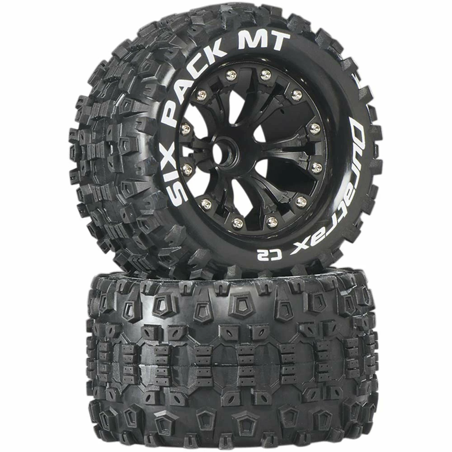 Duratrax Six-Pack MT 2.8" 2WD Mounted Front C2 Tires, Black (2) 1 Duratrax Six-Pack MT 2.8" 2WD Mounted Front C2 Tires, Black (2)