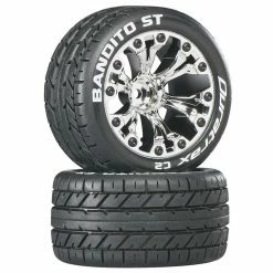 Duratrax Bandito ST 2.8" Mounted 1/2" Offset C2 Tires, Chrome (2)