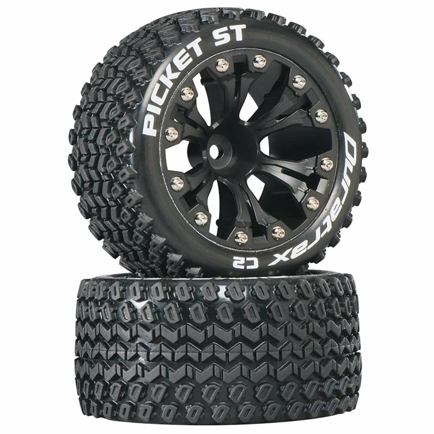 Duratrax Picket ST 2.8" 2WD Mounted 1/2" Offset Tires, Black (2) 1 Duratrax Picket ST 2.8" 2WD Mounted 1/2" Offset Tires, Black (2)