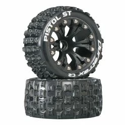 Duratrax Pistol ST 2.8" 2WD Mounted Front C2 Tires, Black (2)