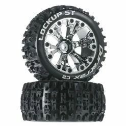 Duratrax Lockup ST 2.8" Mounted Offset Tires, Chrome (2)
