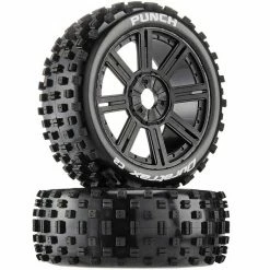 Duratrax Punch C2 Mounted Buggy Spoke Tires, Black (2)