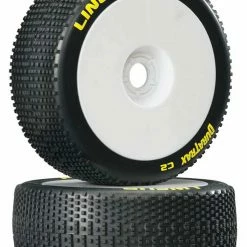 Duratrax Lineup 1/8 C2 Mounted Buggy Tires, White (2)