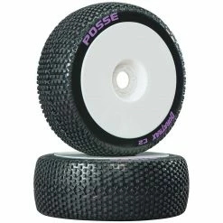 Duratrax Posse 1/8 C2 Mounted Buggy Tires, White (2)