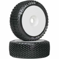 Duratrax Equalizer 1/8 C2 Mounted Buggy Tires, White (2)