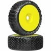 Duratrax Equalizer 1/8 C2 Mounted Buggy Tires, Yellow (2)