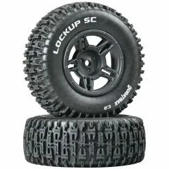 Duratrax Lockup SC Tire C2 Mounted Black Rear: Slash (2)