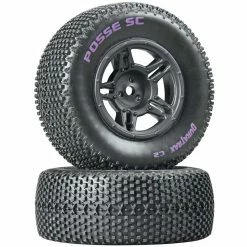 Duratrax Posse SC C2 Mounted Tires, Rear Slash (2)
