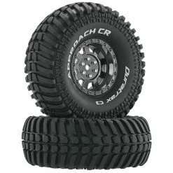 Duratrax Approach CR C3 Mounted 1.9" Crawler Tires, Black Chrome (2)