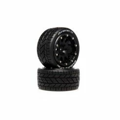 Duratrax Bandito ST Belted 2.8" 2WD Mounted Rear Tires, 0 Offset, Black (2)