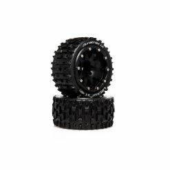 Duratrax Lockup ST Belted 2.8" 2WD Mounted Rear Tires, .5 Offset, Black (2)