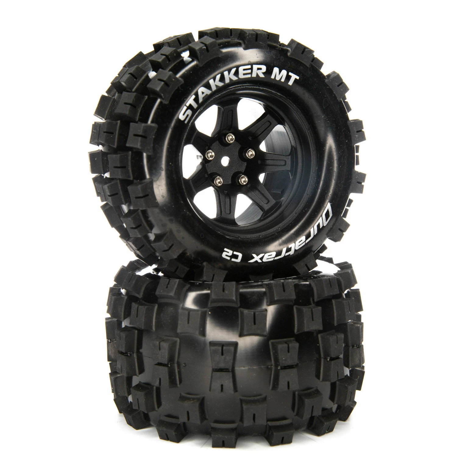 Duratrax STAKKER MT 2.8 Mounted F/R Tires, C2 14mm Black (2) 1 Duratrax STAKKER MT 2.8 Mounted F/R Tires, C2 14mm Black (2)