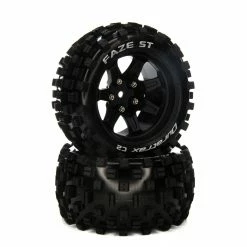 Duratrax FAZE ST 2.8 Mounted F/R Tires, C2 14mm Black (2)