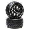 Duratrax Bandito MT Belt 2.8" Mounted Front/Rear Tires, .5 Offset 17mm, Black Chrome (2)