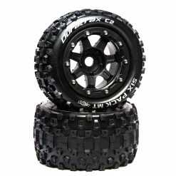 Duratrax SixPack MT Belt 2.8" Mounted Front/Rear Tires .5 Offset 17mm, Black (2)