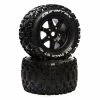 Duratrax Six Pack ST Belt 3.8" Mounted Front/Rear Tires 0 Offset 17mm, Black (2)
