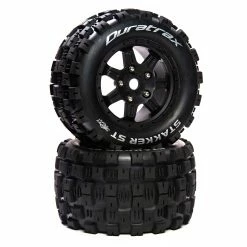 Duratrax Stakker ST Belt 3.8" Mounted Front/Rear Tires 0 Offset 17mm, Black (2)