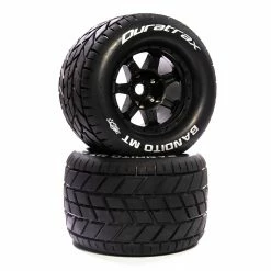 Duratrax Bandito MT Belt 3.8" Mounted Front/Rear Tires .5 Offset 17mm, Black (2)