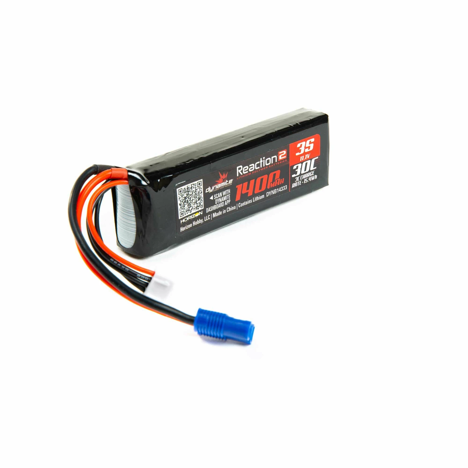 Dynamite 11.1V 1400mAh 3S 30C Reaction 2.0 LiPo Battery: EC3 1 Dynamite 11.1V 1400mAh 3S 30C Reaction 2.0 LiPo Battery: EC3