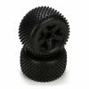 ECX Rear Tire, Premount, Black Wheel (2): 1/10 2WD Circuit