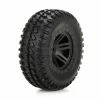 ECX Front Tire, Premounted, Black Wheel (2): 1/10 AMP DB