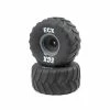 ECX Right/Left Premounted Tire, Gray Wheel (2): 1/10 2WD Axe MT