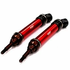 Integy XHD Steel Front Universal Driveshafts, Red: Traxxas Slash, Stampede (4x4)