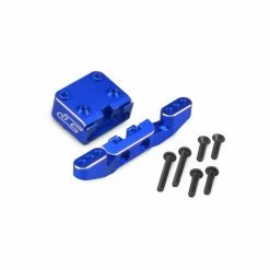 JConcepts, Inc. Front Camber Link Mount Bulkhead, Blue: B6, B6.2, B6.3