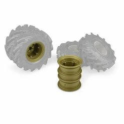 JConcepts, Inc. Krimson Dually 2.6 Dual Wheels with Adapters, Gold/Olive (2)