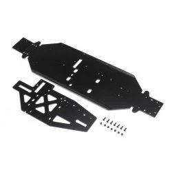Losi Chassis with Brace Plate, 4mm, Black: DBXL 2.0