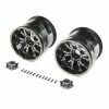 Losi 1/8 420S Force Front/Rear 4.1 Wheels with Cap, Black Chrome, 20mm Hex (2): XXL/2