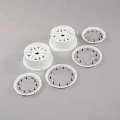 Losi 1/5 Front/Rear 4.75 Wheel and Beadlock Set, 24mm Hex, White (2): 5ive-T 2.0