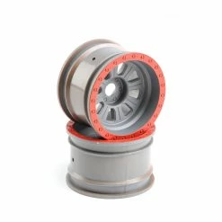 Losi 1/6 Front/Rear 3.6 Wheels, 20mm Hex, Silver (2): Super Rock Rey