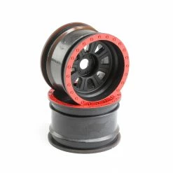 Losi 1/6 Front/Rear 3.6 Wheels, 20mm Hex, Black (2): Super Rock Rey